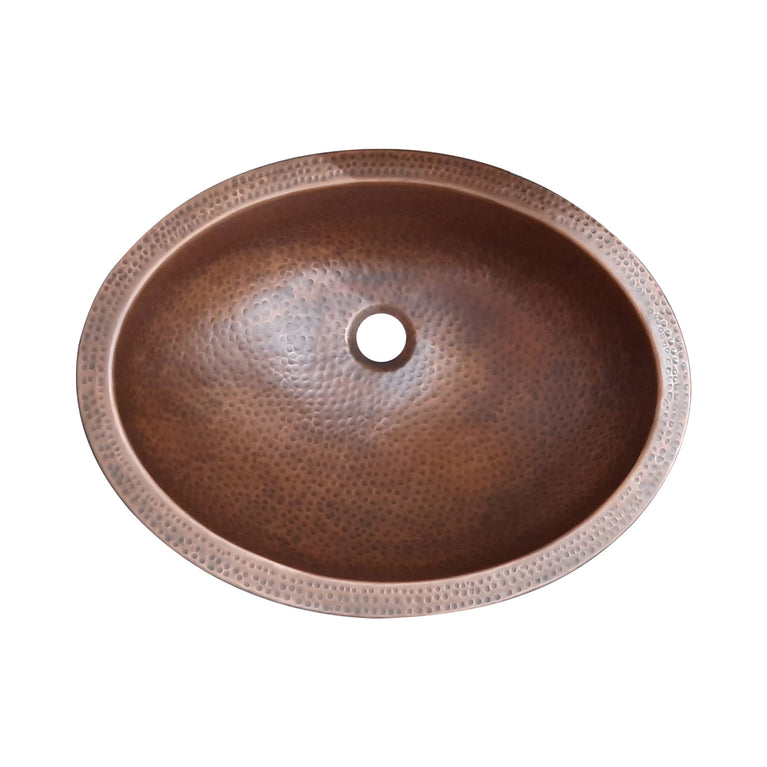 Oval Copper Sink 20 x 15.50 x 6 inch