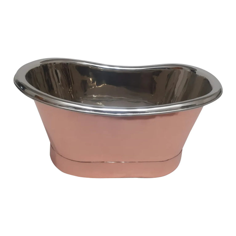 Copper Tub Style Sink Nickel Inside Copper Outside Straight Base