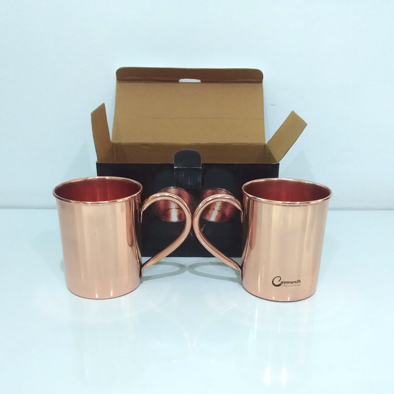 Cylindrical Copper Mugs Plain