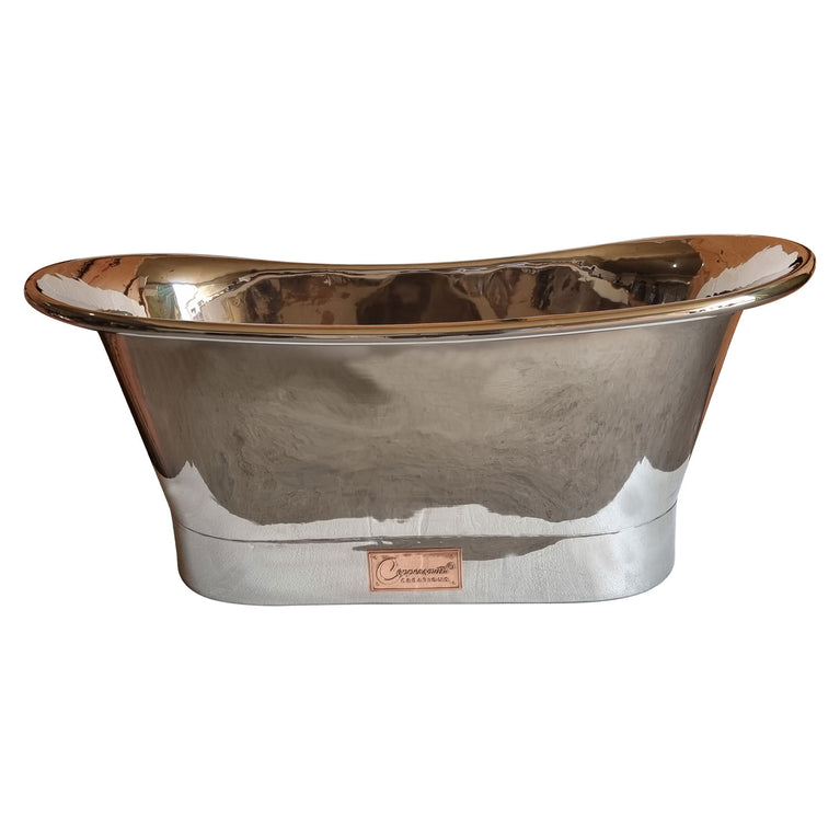 Straight Base Copper Bathtub Full Nickel Finish