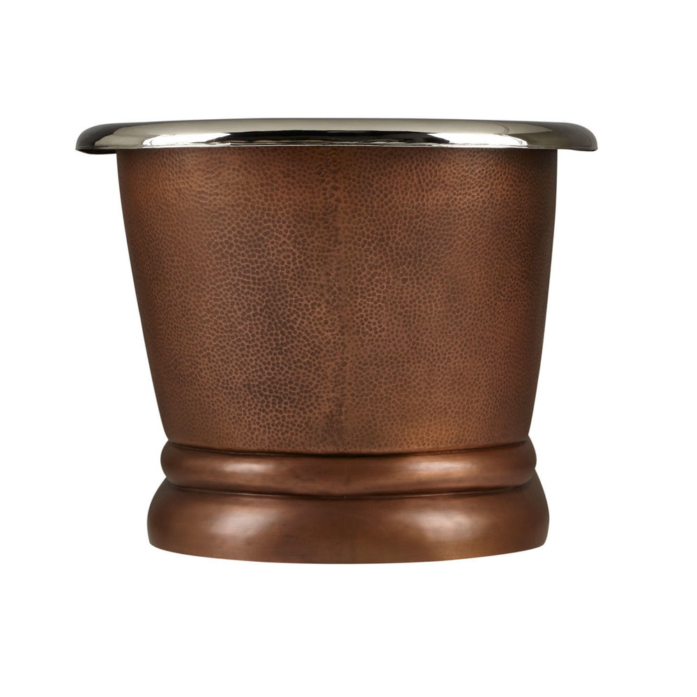 Copper Pedestal Tub Nickel Interiors - Coppersmith Creations