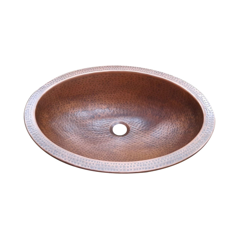 Oval Copper Sink 20 x 15.50 x 6 inch