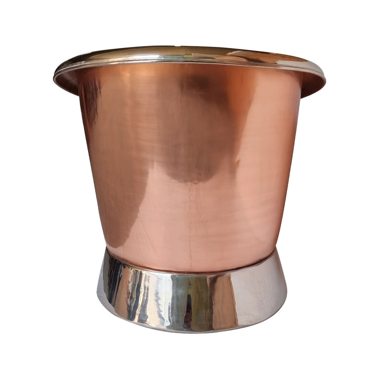 Slanting Base Copper Bathtub Nickel Inside & on Base