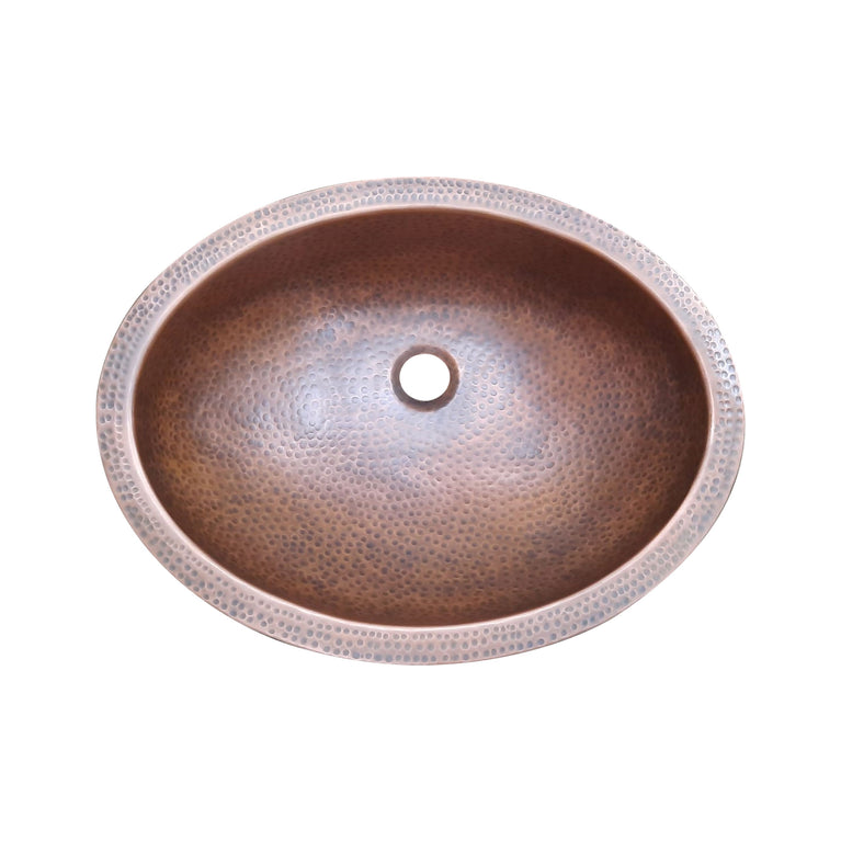 Oval Copper Sink 20 x 15.50 x 6 inch