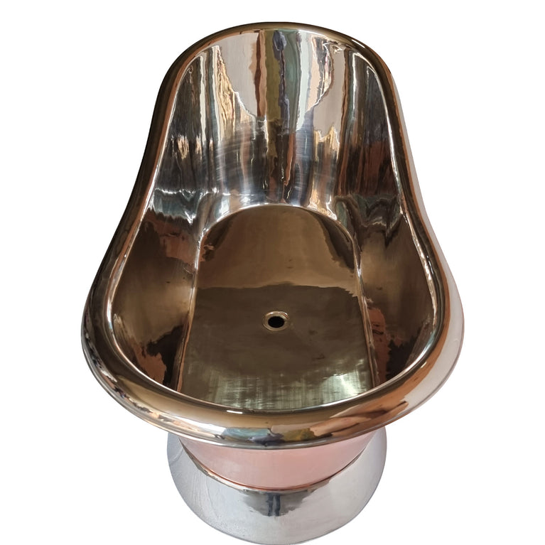 Slanting Base Copper Bathtub Nickel Inside & on Base