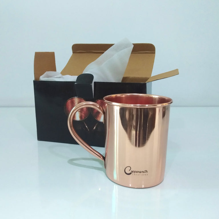 Cylindrical Copper Mugs Plain