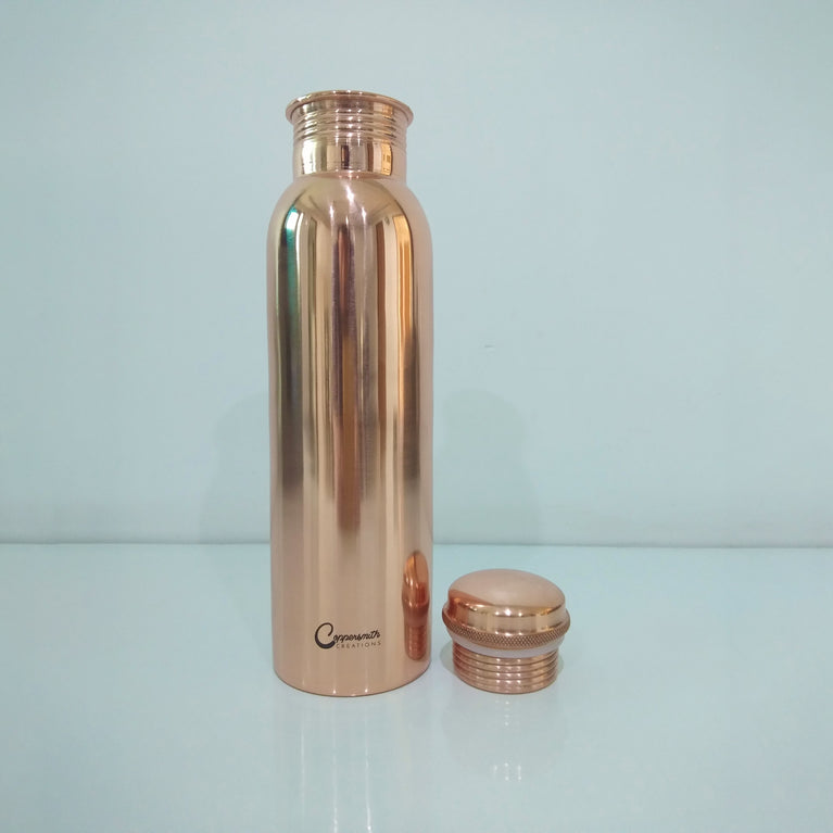 Copper Water Bottle Plain Polished Finish