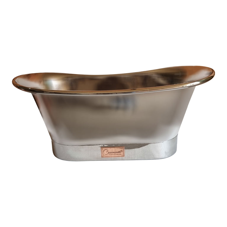 Straight Base Copper Bathtub Full Nickel Finish