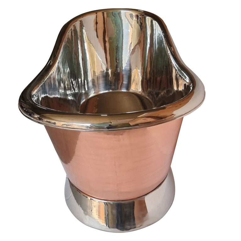 Slanting Base Copper Bathtub Nickel Inside & on Base