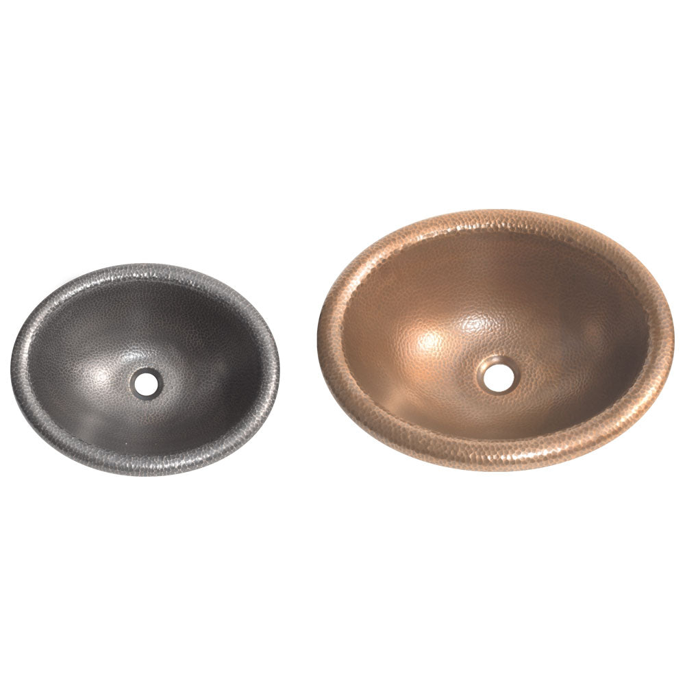 Rounded Edge Round Hammered Copper Sink - Coppersmith Creations