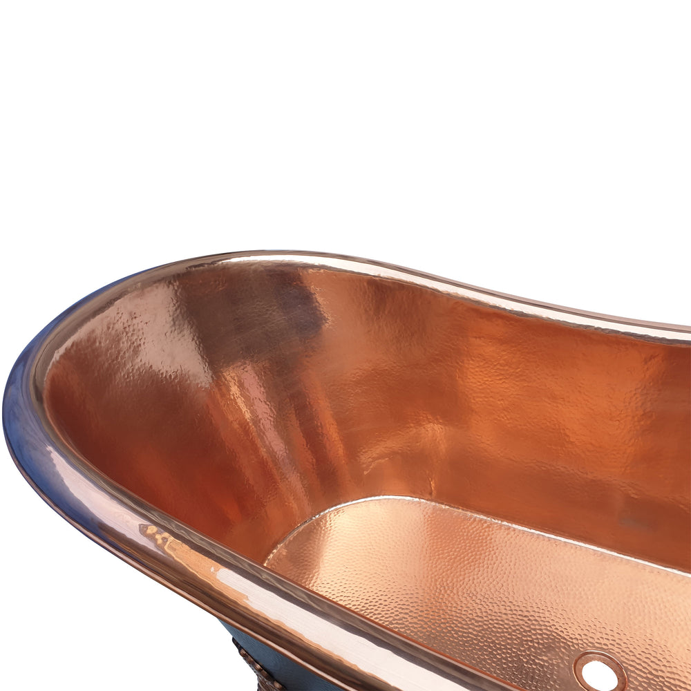 Hammered Clawfoot Copper Bathtub