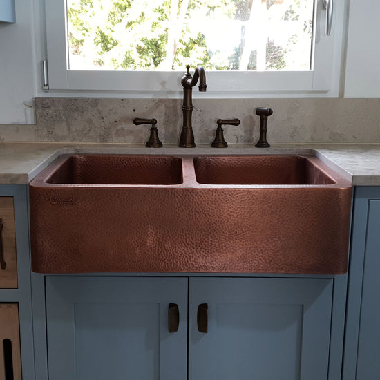 Single Bowl Copper Kitchen Sink Hammered Antique-Stock Clearance Sale
