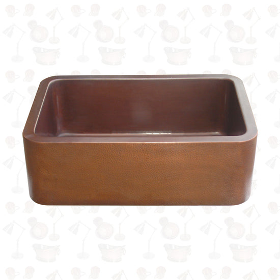 Hammered Front Apron Copper Farmhouse Sink