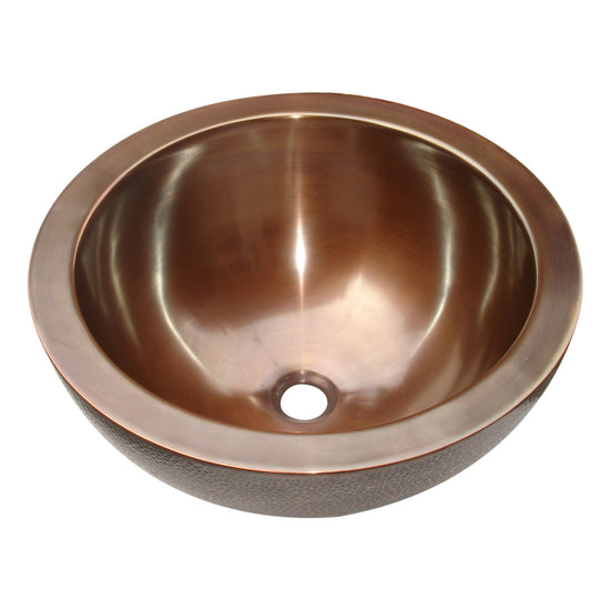 Double Wall Copper Sink Outside Hammered Inside Smooth