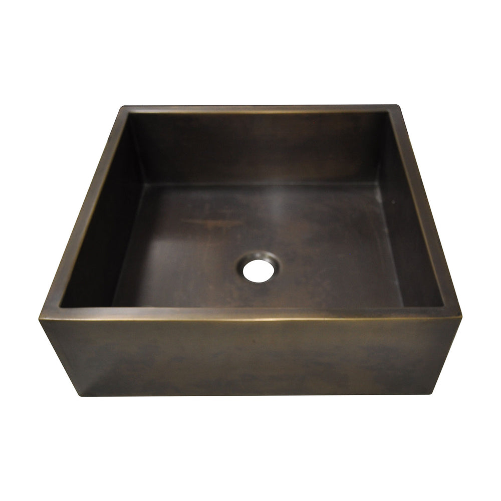 Square Double Wall Antique Brass Sink