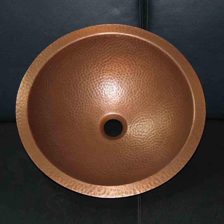 Round Hammered Copper Bowl Sink