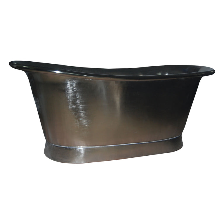 Straight Base Copper Bathtub Full Nickel Finish