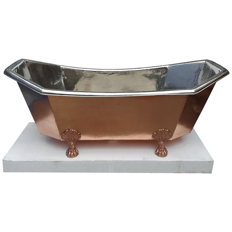 Eight Sided Clawfoot Copper Bathtub Nickel Inside
