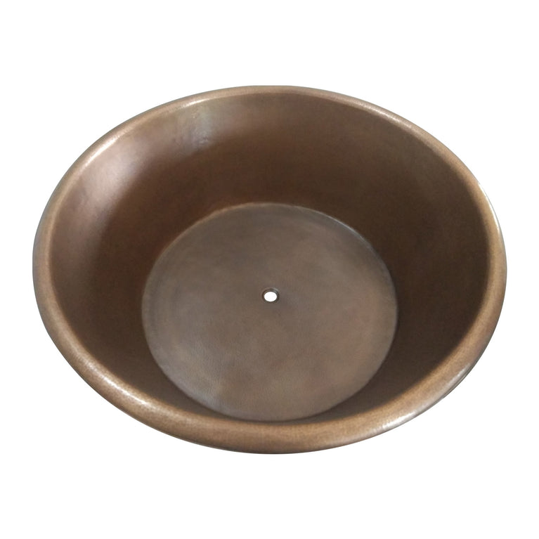 Round Copper Tub Hammered Antique