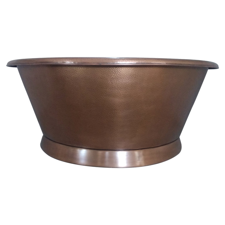 Round Copper Tub Hammered Antique