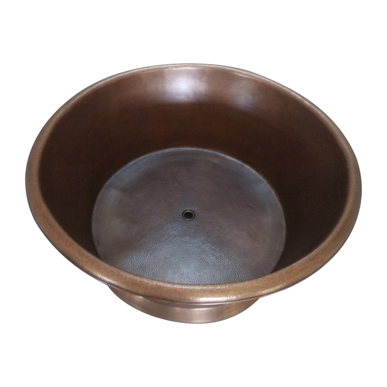 Round Copper Tub Hammered Antique