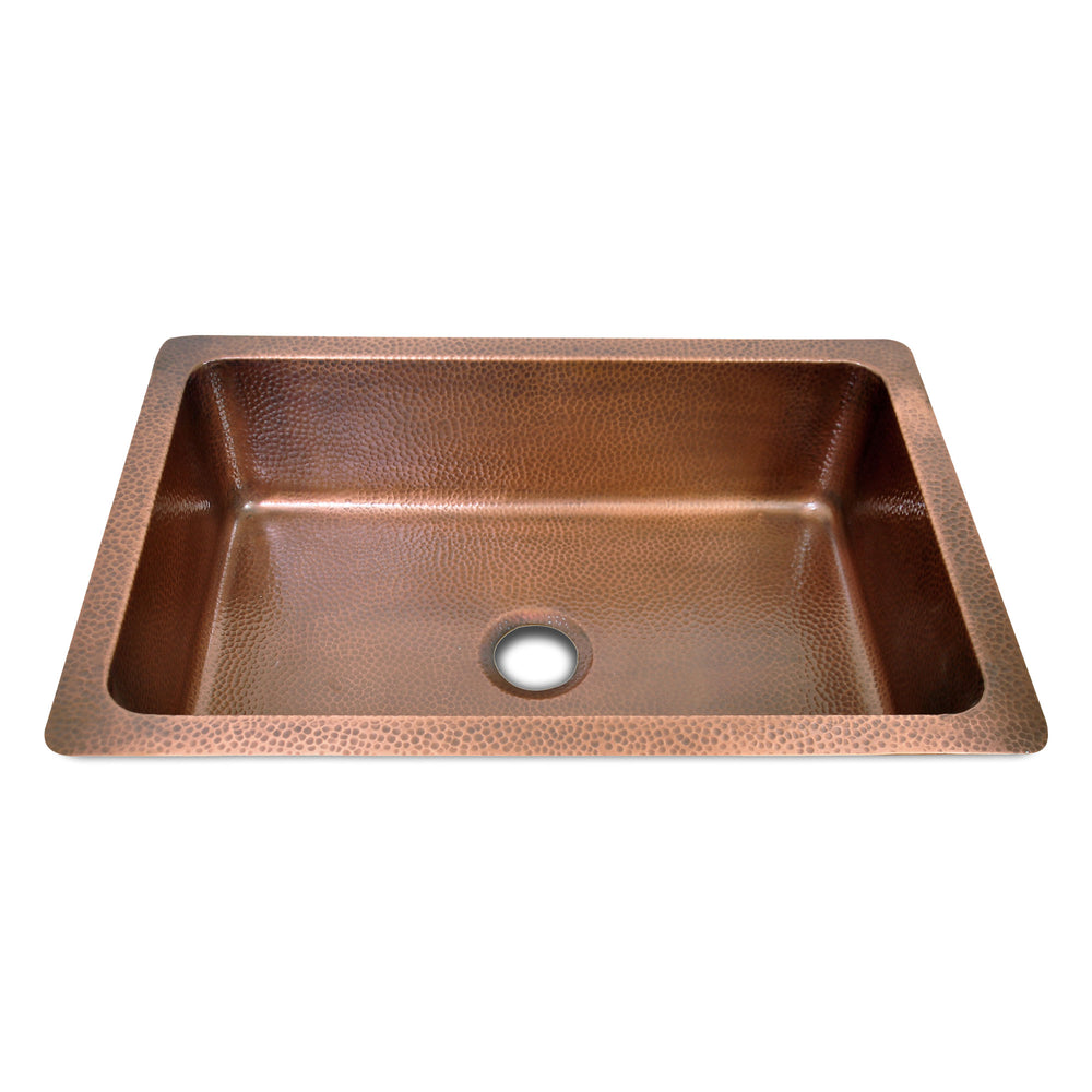 Single Bowl Maple Leaf Front Apron Copper Kitchen Sink
