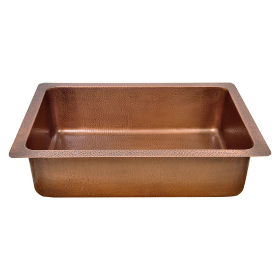Single Bowl Vertical Parallel Lines Front Apron Copper Kitchen Sink