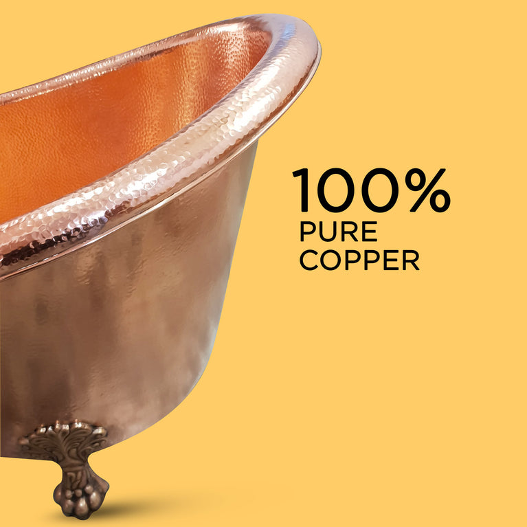 Clawfoot Copper Tub Hammered Single Slipper
