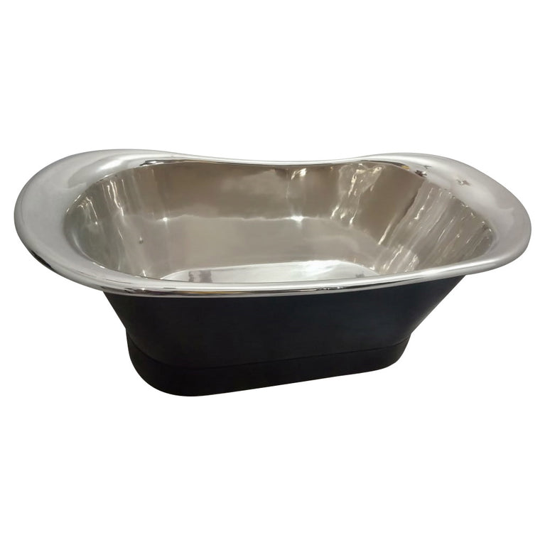 Straight Base Copper Bathtub Nickel Inside Black Outside