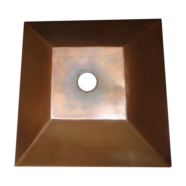 Square Double Wall Copper Sink Tapering Depth