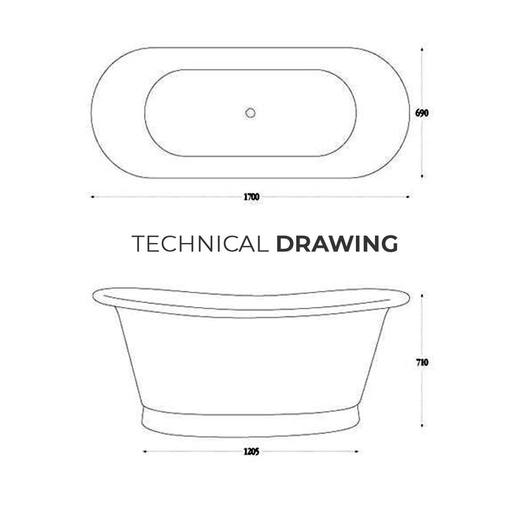 Straight Base Brass Bathtub Full Brass