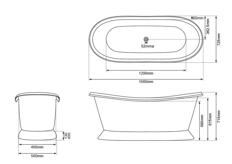 Pedestal Brass Bathtub